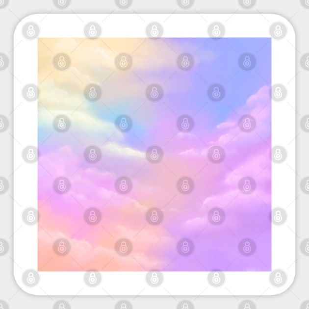 Pastel Rainbow Kawaii Sky Clouds Sticker by Trippycollage